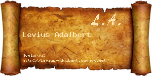 Levius Adalbert névjegykártya